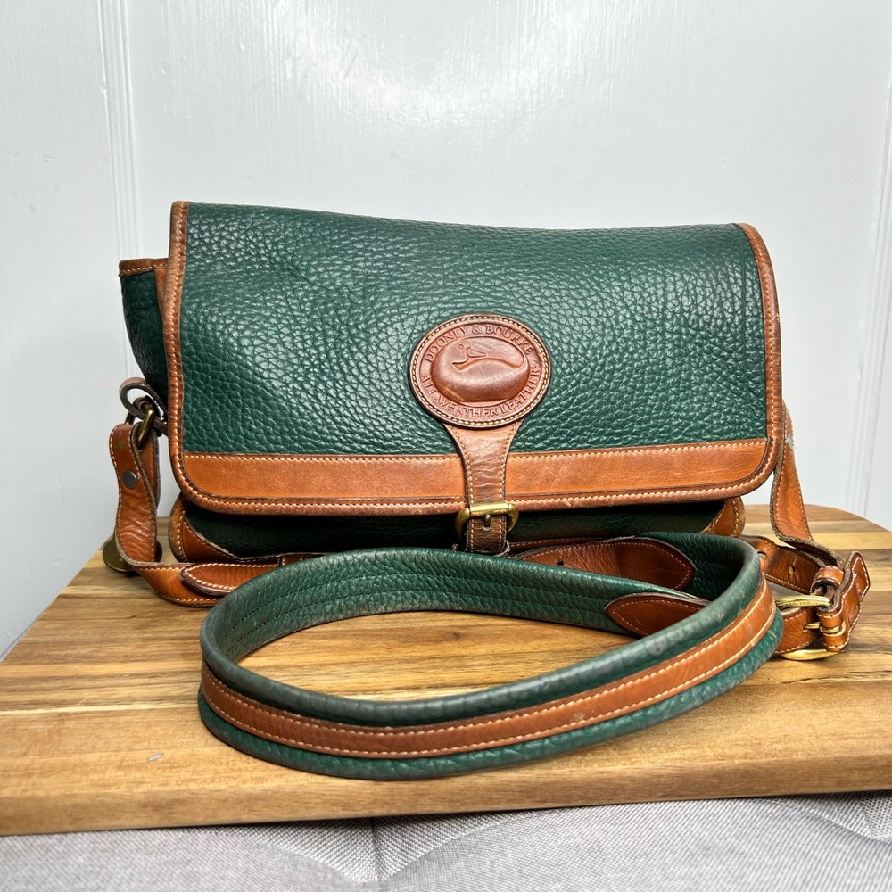 Vintage Green Dooney & Bourke Surrey Crossbody Messenger bag